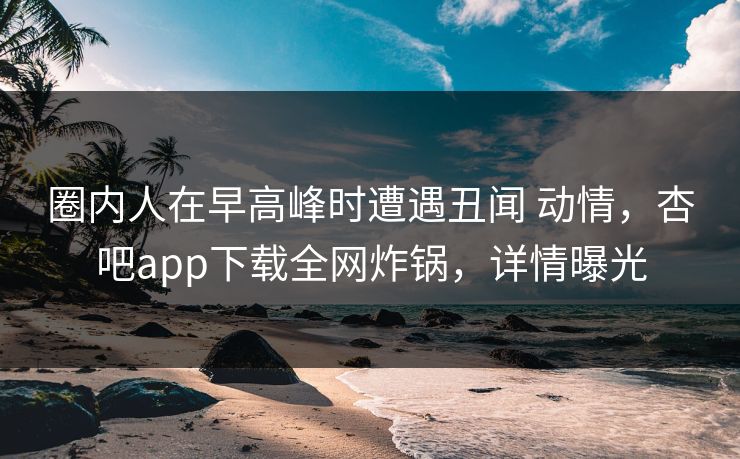 圈内人在早高峰时遭遇丑闻 动情，杏吧app下载全网炸锅，详情曝光